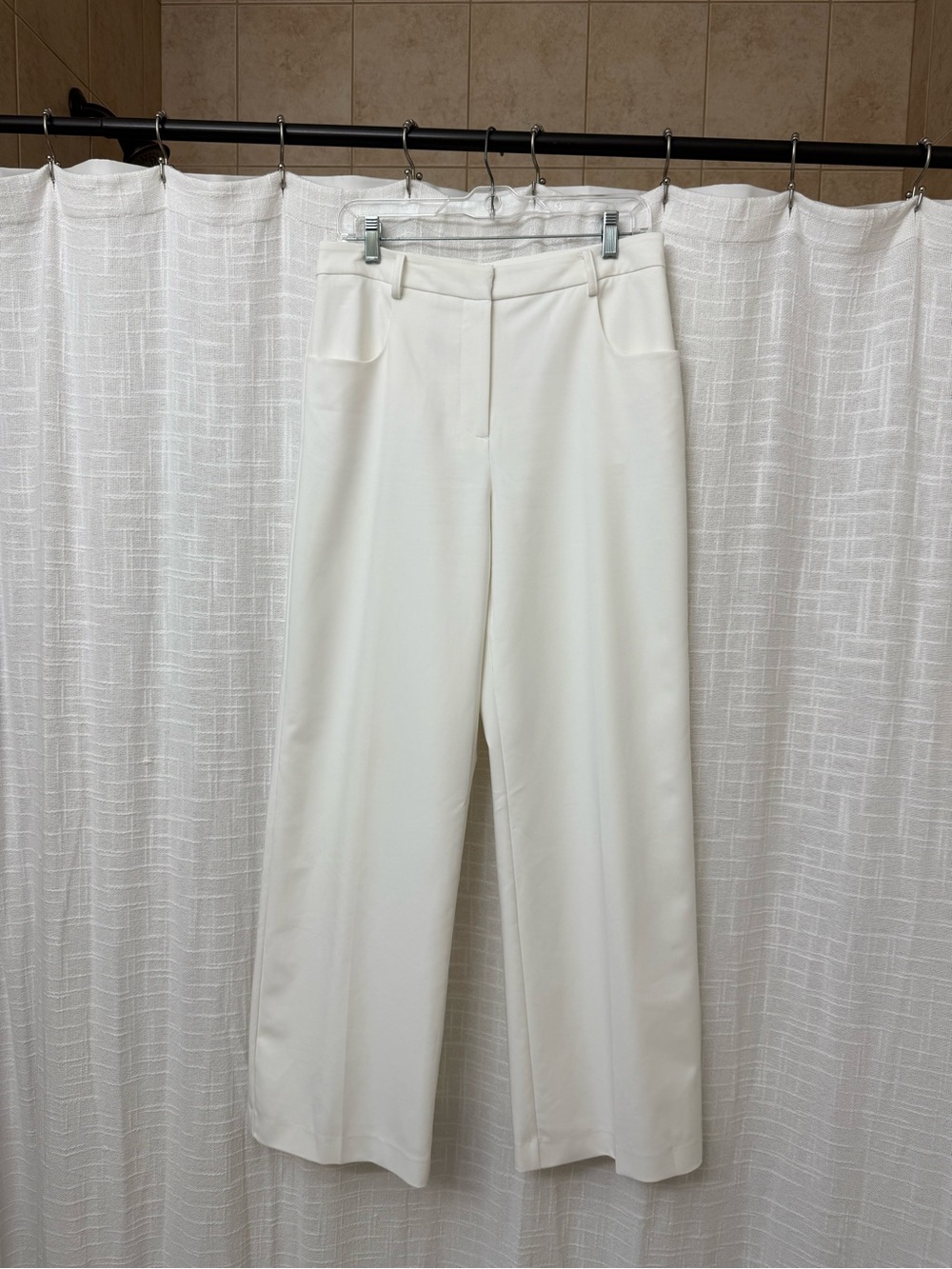 Vince Camuto Off White Wide-Leg Dress Pants